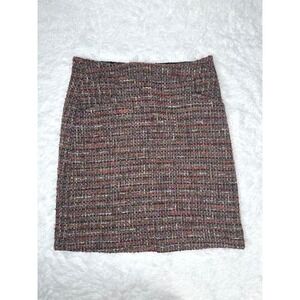 Etcetera Womens Skirt Tweed Mini Casual Brown Pink Multicolor‎ size 4